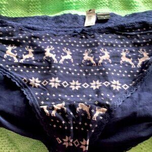 NWT Torrid Cheeky Blue Lace Jersey Reindeer Pantie Underwear Size 5